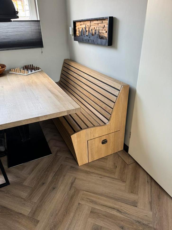 Eettafel bank met grote lade, Huis en Inrichting, Tafels | Eettafels, 50 tot 100 cm, 200 cm of meer, Rechthoekig, Ophalen