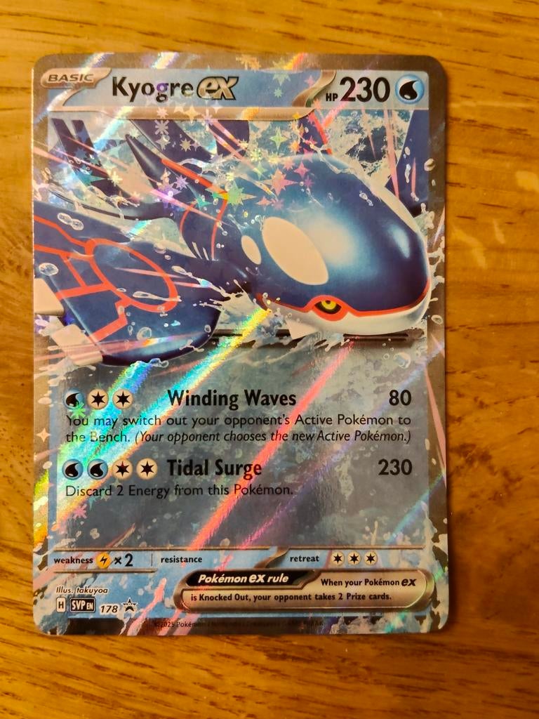 Kyogre ex promo kaart, Hobby en Vrije tijd, Verzamelkaartspellen | Pokémon, Ophalen of Verzenden, Zo goed als nieuw, Losse kaart