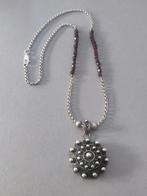 Zilveren ketting met granaten en Charro knoop, Salamanca, Verzenden, Zo goed als nieuw, Zilver, Zilver