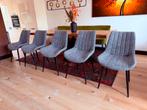 5 grijze kuip stoelen, Ophalen of Verzenden, Zo goed als nieuw, Vier, Stof
