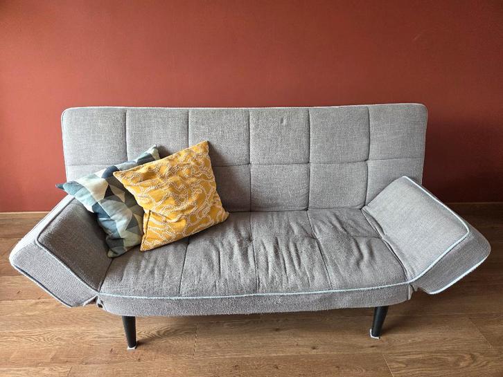 Slaapbank, Huis en Inrichting, Slaapkamer | Slaapbanken, Gebruikt, 120 cm, 190 cm of minder, Twijfelaar, Grijs, Ophalen