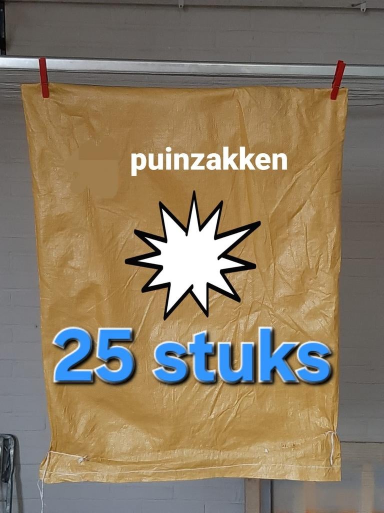 25 puinzakken, niet gebruikt !
Over van verbouw klus, Doe-het-zelf en Verbouw, Ophalen of Verzenden, Nieuw