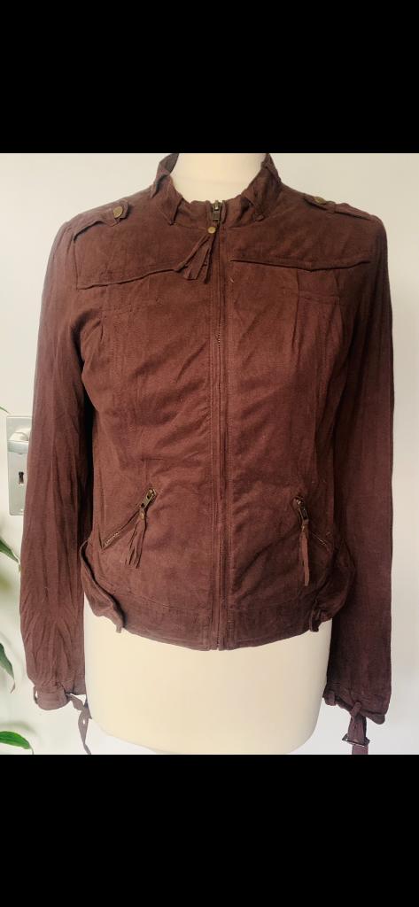 Suedelook jasje bloemenprint mt S, Kleding | Dames, The Sting, Bruin, Ophalen of Verzenden, Zo goed als nieuw