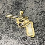 14k gouden hanger revolver kettinghanger geweer pistool, Ophalen of Verzenden, Nieuw, Goud