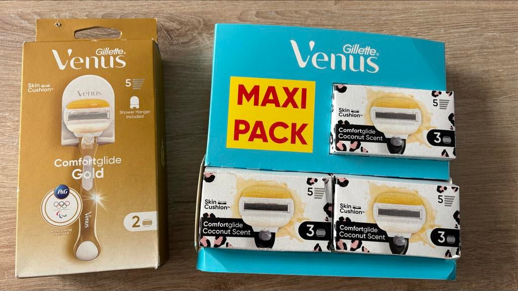 Gillette Venus Comfortglide Gold scheermesjes, Ophalen of Verzenden, Nieuw, Gehele gezicht, Verzorging