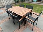 Compacte tuintafel + 6 stoelen, Ophalen, Gebruikt, 6 zitplaatsen, Tuinset