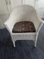 Witte rotan stoel, Huis en Inrichting, Stoelen, Ophalen, Wit, Riet of Rotan, Eén