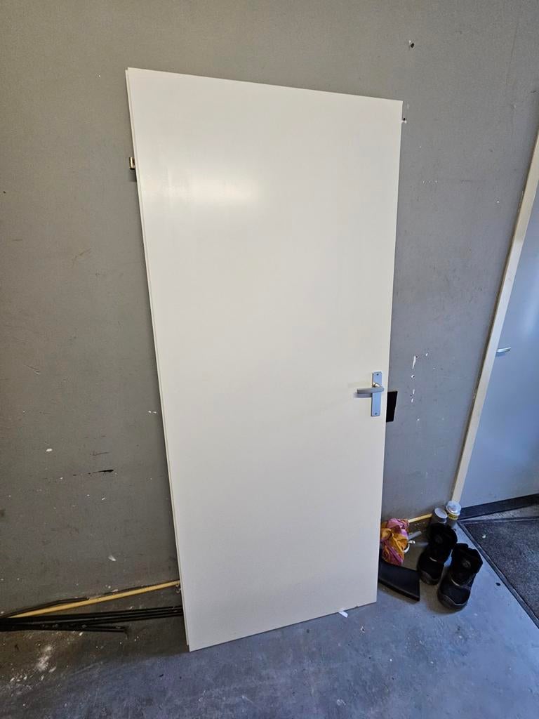 Opdekdeur wit 200x83.5 cm (zonder beslag/slot), Ophalen, Gebruikt, 80 tot 100 cm, Binnendeur