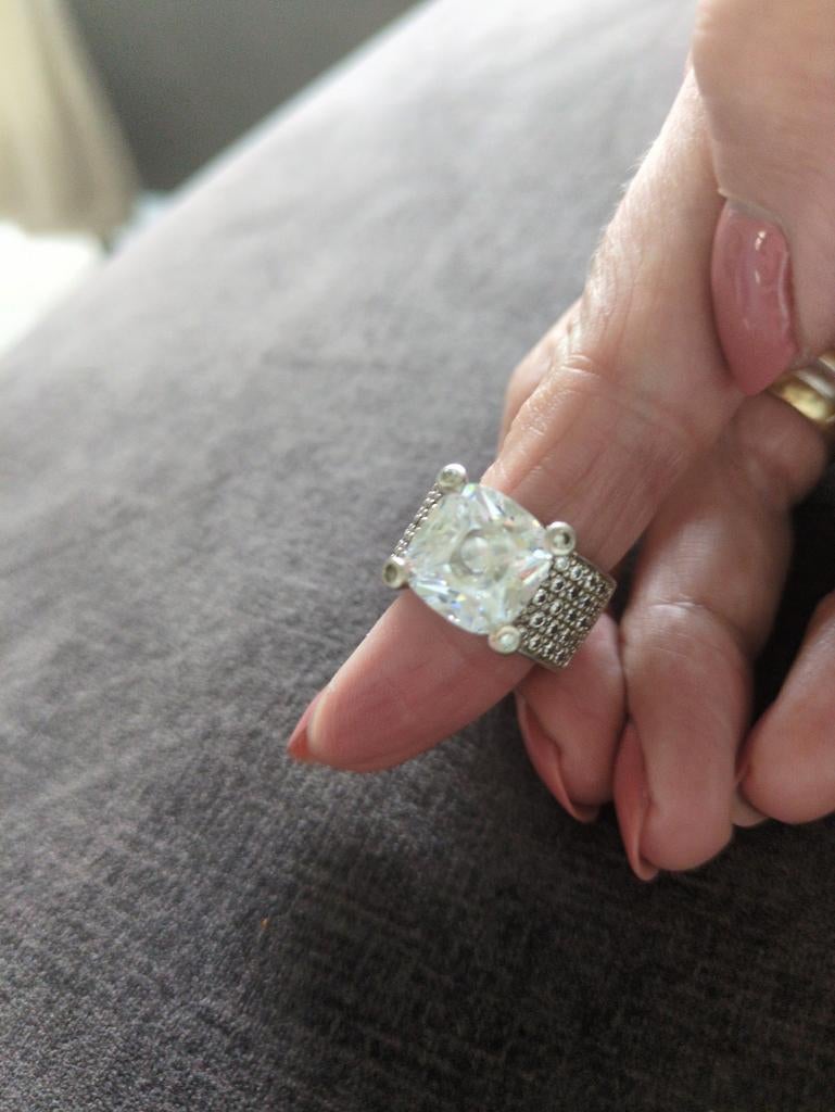 TiSento zilveren ring met zirkonia's, Ophalen of Verzenden, Zilver, Zilver, Dame