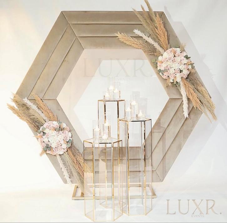 Hexagon Backdrop - Evenementen, Bruiloften, Huis en Inrichting, Woonaccessoires | Wanddecoraties, Gebruikt, Ophalen