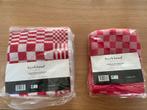Set van 3 handdoeken en theedoeken, rood horecablok geblokt, Ophalen of Verzenden, Nieuw, Rood, Theedoek of Handdoek