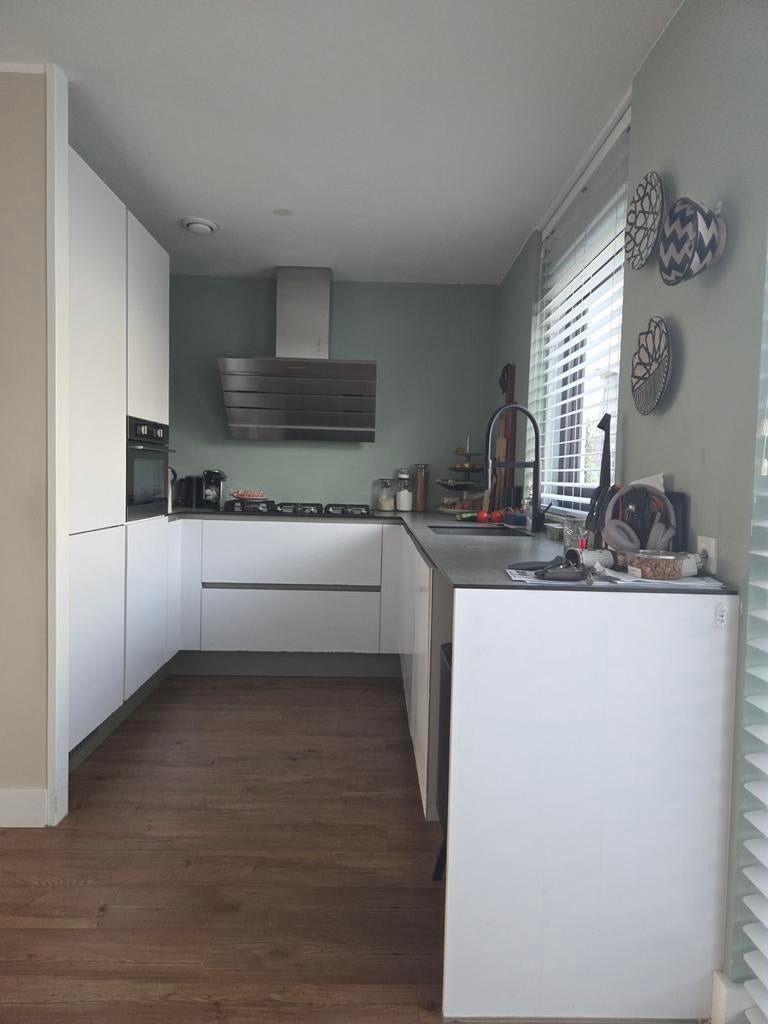 Mat witte, greeploze keuken, al gedemonteerd!, Ophalen, Gebruikt, U-keuken, Overige materialen