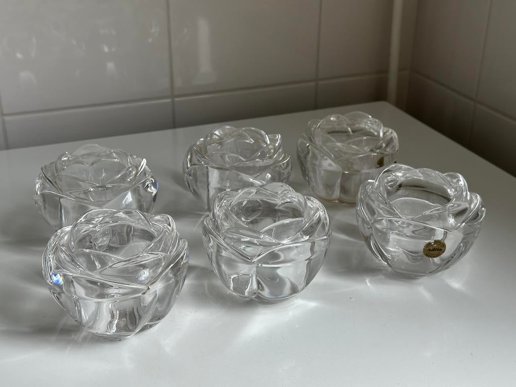 Adria kristal waxinelichthouders, Antiek en Kunst, Antiek | Glas en Kristal, Ophalen of Verzenden