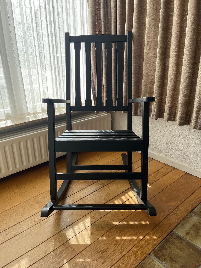 Zwarte Schommelstoel, Huis en Inrichting, Stoelen, Ophalen, Gebruikt, Zwart, Eén