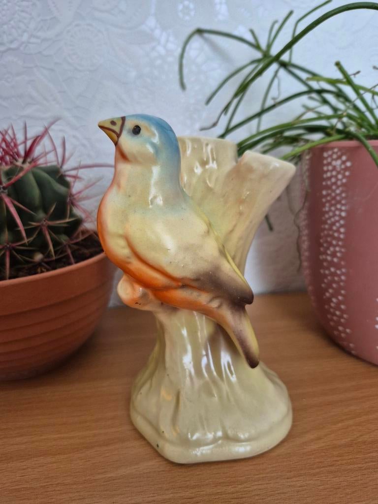 Art deco Czechoslovakia keramiek vogel hoedenspeldhouder, Antiek en Kunst, Ophalen of Verzenden