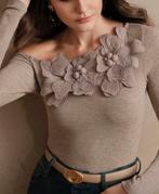 Bloemen top off the shoulder, Ophalen of Verzenden, Zo goed als nieuw, Zwart