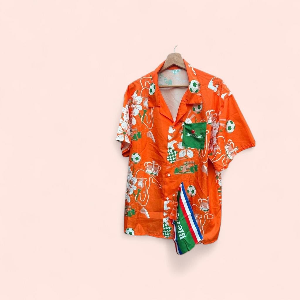 Oranje heren blouse XL XXL, Kleding | Heren, Ophalen of Verzenden