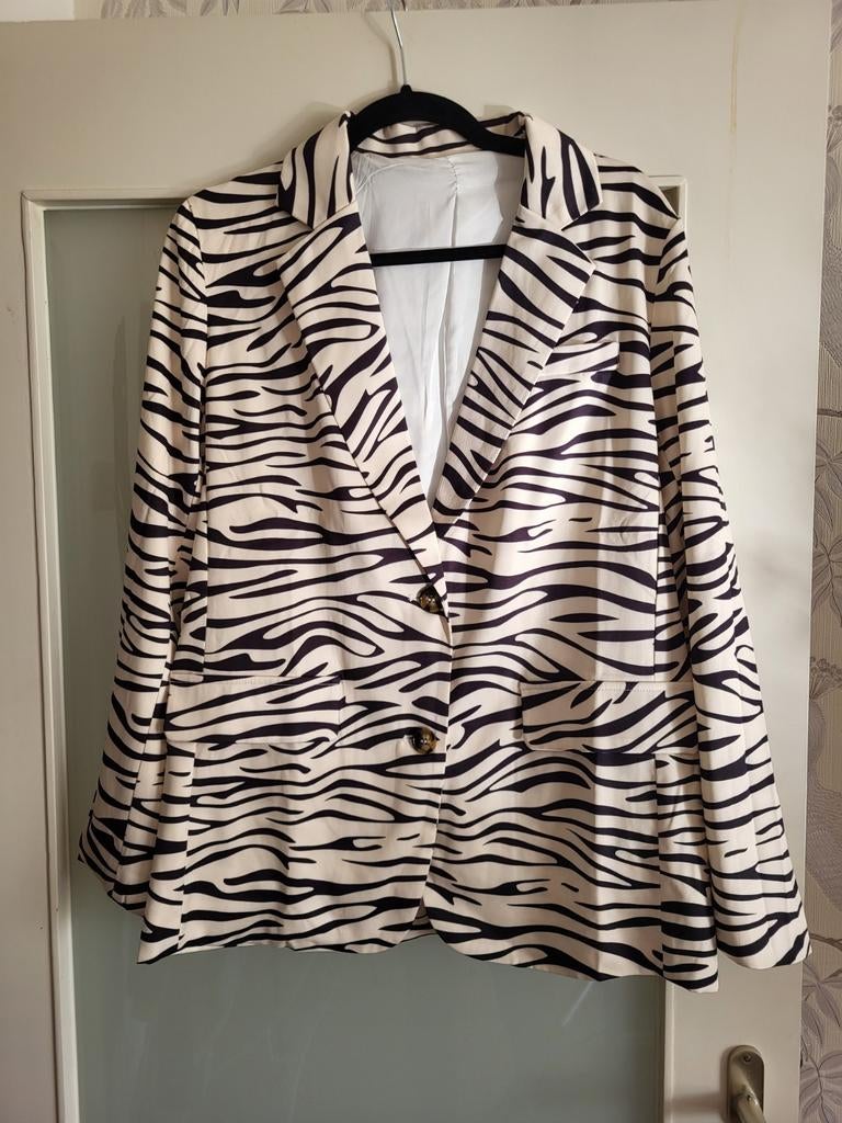 Oversized zebra blazer Shein, Zwart, Nieuw, Ophalen of Verzenden, Maat 36 (S)