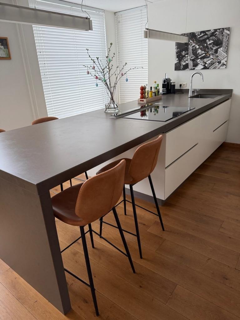 ✨ WAANZINNIGE MOOIE KEUKEN MET KOOKEILAND ✨, Ophalen, Wit, Graniet of Steen, Dubbelwandige keuken