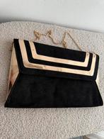 Clutch zwarte tas handtas zwartg met goud, Ophalen of Verzenden, Nieuw, Zwart, Handtas