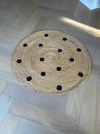 Juten rond kleed met stippen 100cm, Ophalen, Zo goed als nieuw, Minder dan 10 m², Tapijt