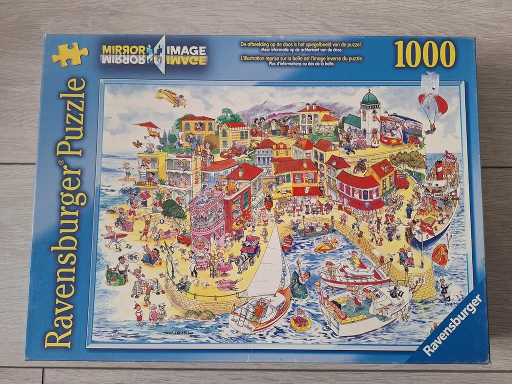 Mirror Image Puzzel  - vakantiedorp - 1000 st, Ophalen, 500 t/m 1500 stukjes, Zo goed als nieuw, Legpuzzel