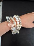 Witte armband met 4 strengen, Ophalen of Verzenden, Zo goed als nieuw