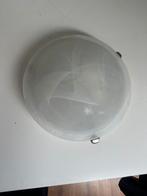 Plafonnière melkglas met werkje (2 stuks), Ophalen of Verzenden, Gebruikt, Glas