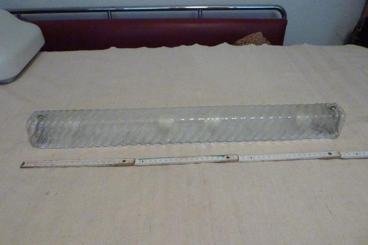 LIMBURG GLASHÜTTE,PLAFONNIERE,sixties,zeventies,iceglas,, Huis en Inrichting, Lampen | Plafondlampen, Gebruikt, Glas, Metaal, Ophalen of Verzenden