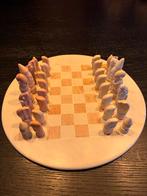 Vintage Handgesneden Afrikaans Schaakspel van Speksteen, Ophalen of Verzenden, Gebruikt