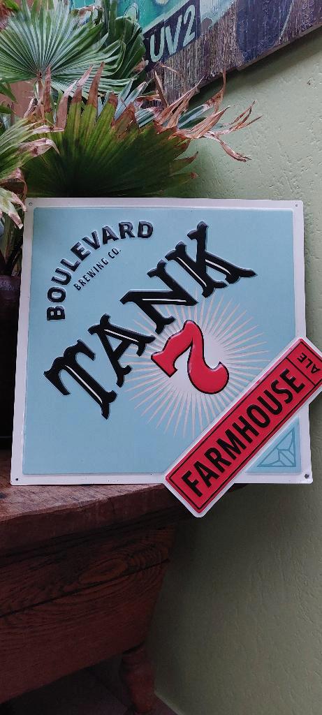 Origineel reclamebord Tank 7 bier, Verzamelen, Biermerken, Nieuw, Reclamebord, Plaat of Schild, Overige merken, Ophalen of Verzenden