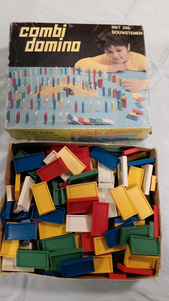 Combi Domino set met 200 bouwstenen (vintage), Antiek en Kunst, Antiek | Speelgoed, Ophalen of Verzenden