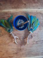 Smudge waaier Feather fan op gewei, Antiek en Kunst, Ophalen of Verzenden