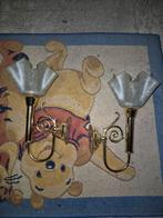 Vintage Wandlamp met Glazen Kap, Ophalen, Gebruikt, Glas, Vintage