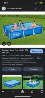 Bestway zwembad te koop inclusief zeil ,zonder pomp, Tuin en Terras, Ophalen, Zo goed als nieuw, 200 tot 400 cm, Rechthoekig