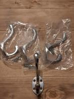 4x chrome kapstokhaken D, Wandhaken, Nieuw, Ophalen of Verzenden, Minder dan 100 cm