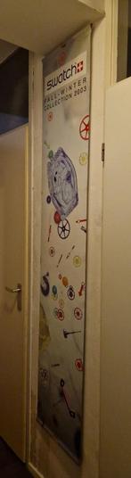 Swatch horloge reclame banner, Polshorloge, Ophalen of Verzenden, Zo goed als nieuw, Overige materialen
