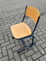 6 x Houten stoel met blauw frame - schoolstoel, Ophalen, Gebruikt, Bruin, Eén