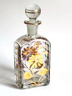 Antiek Parfumflesje/Decanteerder, Handgeblazen, Goud Decor, Antiek en Kunst, Antiek | Glas en Kristal, Ophalen of Verzenden