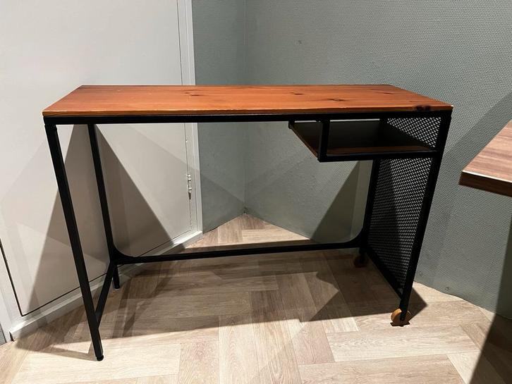 Bureau / Bijzettafel - 100x35x75cm - Met vakje & wieltjes, Huis en Inrichting, Bureaus, Gebruikt, Bureau, Ophalen