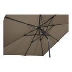 Vierkante parasol met molen 250 x 250 cm kleur taupe, Tuin en Terras, Parasols, Ophalen of Verzenden, Nieuw, Stokparasol, Kantelbaar