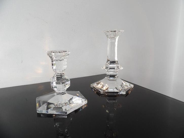 Val st Lambert Kandelaars, Kristal, Antiek en Kunst, Antiek | Glas en Kristal, Ophalen of Verzenden