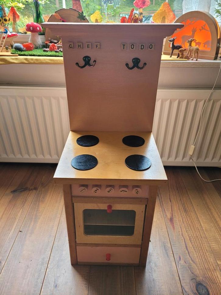 Houten Speelkeukentje - Handgemaakt & Compact!, Kinderen en Baby's, Speelgoed | Speelkeukens, Zo goed als nieuw, Speelkeuken, Hout