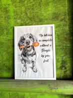 Schilderij Beagle keuken, Huis en Inrichting, Woonaccessoires | Schilderijen, Tekeningen en Foto's, Minder dan 50 cm, 50 tot 75 cm