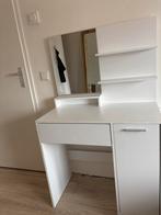 Kaptafel met spiegel en opbergruimte, Ophalen, 100 tot 150 cm, 50 tot 100 cm, Zo goed als nieuw