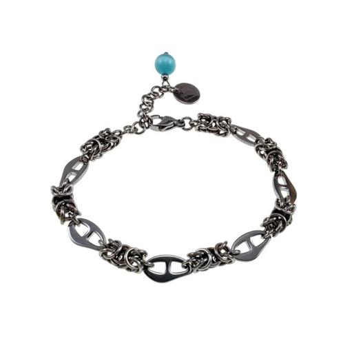 15-19cm Armband Dames GepolijstRVS Byzantijnse Anker Schakel, Sieraden, Tassen en Uiterlijk, Armbanden, Nieuw, Staal, Zilver, Met edelsteen