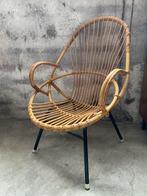 Rotan stoel met armleuningen van Rohe Noordwolde , jaren 60, Riet of Rotan, Minder dan 75 cm, Gebruikt, Jaren 60