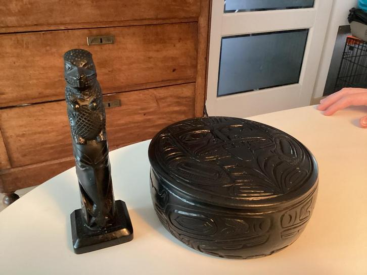 Boma Canada Haida Doos & Totempaal, Antiek en Kunst, Kunst | Niet-Westerse kunst, Ophalen of Verzenden