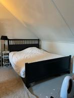 Ikea Hemnes tweepersoonsbed 160x200 met matras en topper, Ophalen, Gebruikt, Zwart, Tweepersoons