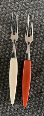 Vintage Cocktailprikkers - Rood & Wit, Huis en Inrichting, Ophalen of Verzenden, Gebruikt, Rvs of Chroom, Los bestek